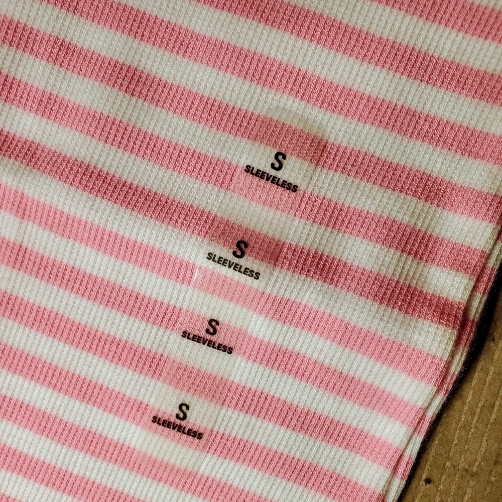 NWT The Children's Place Pink and White Ribbed Striped Sleeveless Top Size 5/6